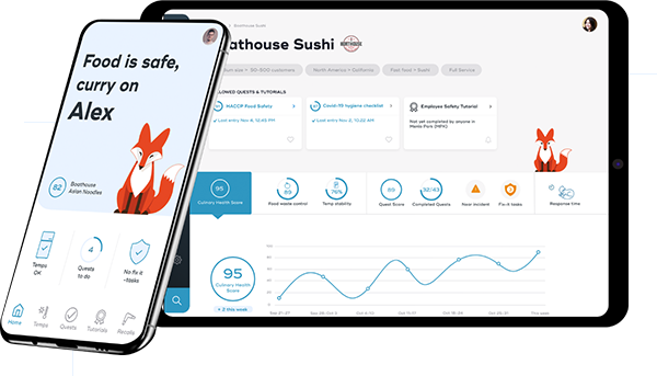 food safety app on iphone and ipad screens